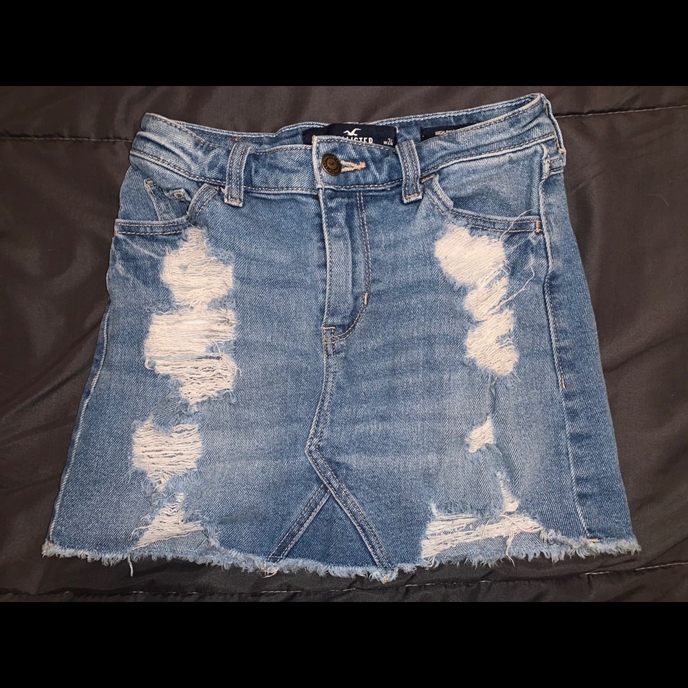 Hollister denim high rise skirt